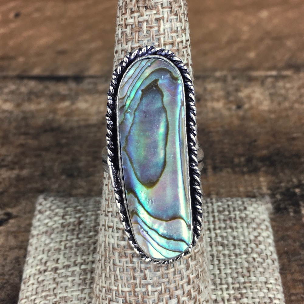 Abalone Statement Ring Size 7 - image 4